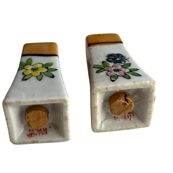 Vintage Mid Century Japanese Lusterware Mini Salt & Pepper Shakers - Picture 5 of 6